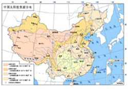中国太阳能资源分布